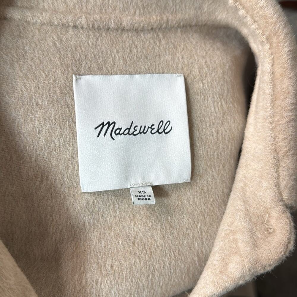 MADEWELL Women's Double-Faced Long Shirt-Jacket Size XS In Maple Oatmeal… - Picture 9 of 13